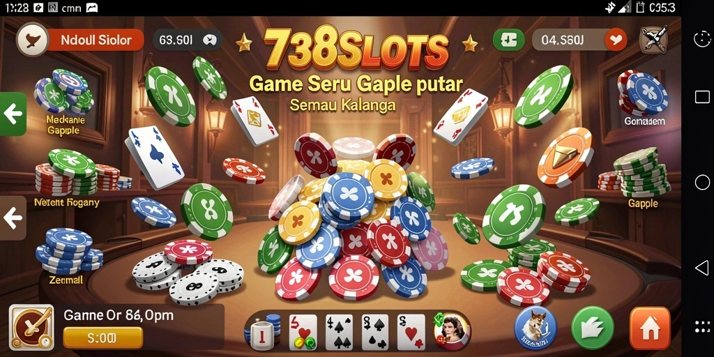 Tampilan gameplay Gaple yang menarik dan interaktif di 738SLOTS.