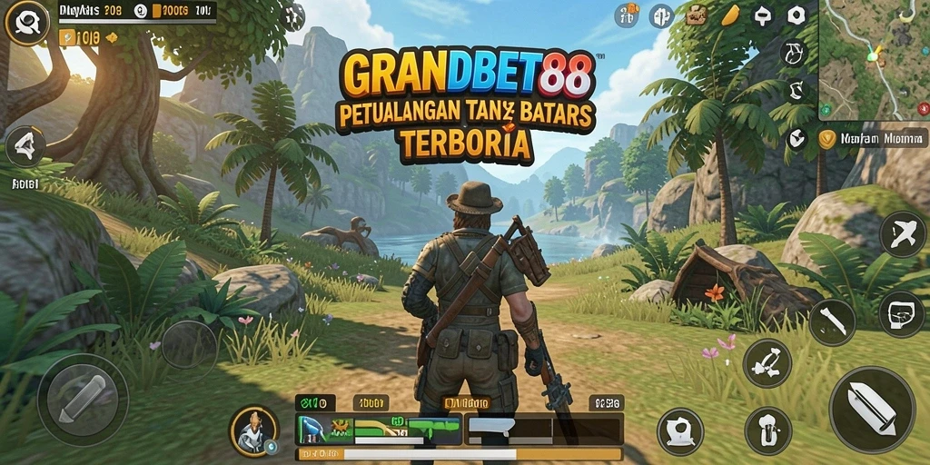 Screenshot gameplay GRANDBET88 yang menampilkan petualangan seru dalam dunia terbuka.