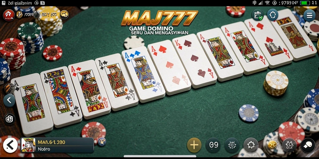 Tangkapan layar gameplay Domino di MAJ777 yang seru dan mendebarkan.