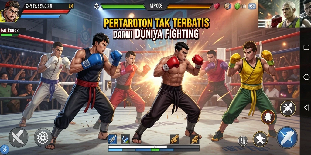 Tampilan gameplay seru dengan aksi pertarungan mendebarkan.