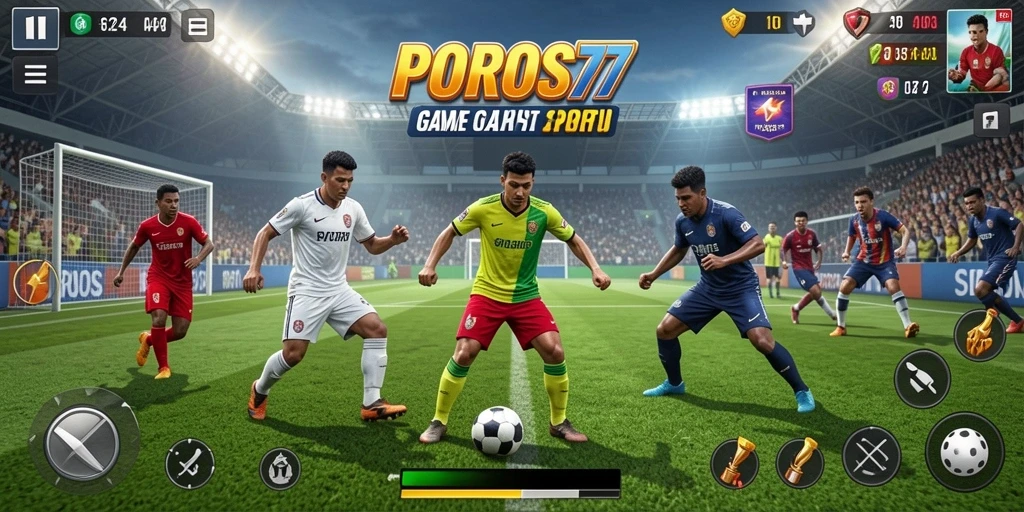 Tampilan gameplay yang dinamis dan seru di game POROS77.