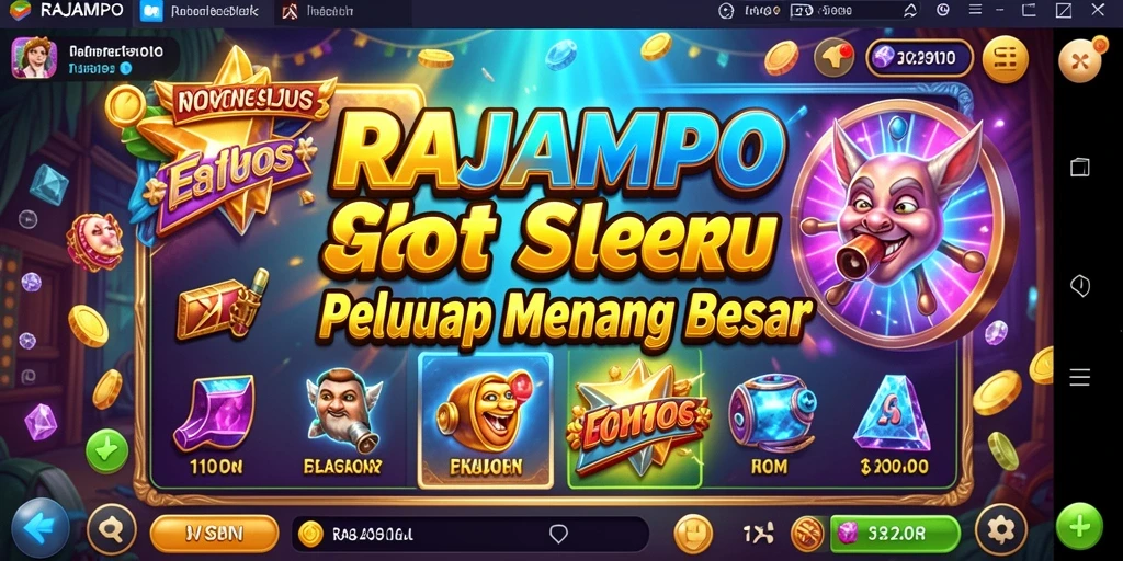 Tampilan gameplay Slot RAJAMPO yang menakjubkan dan mengasyikkan.