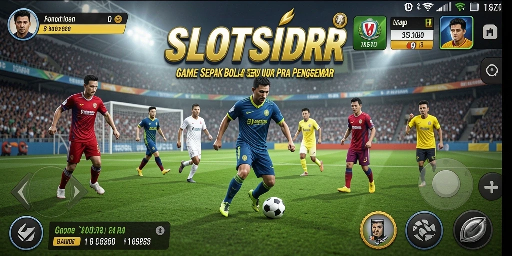 Tampilan gameplay SLOTSIDR dengan aksi sepak bola yang mendebarkan.