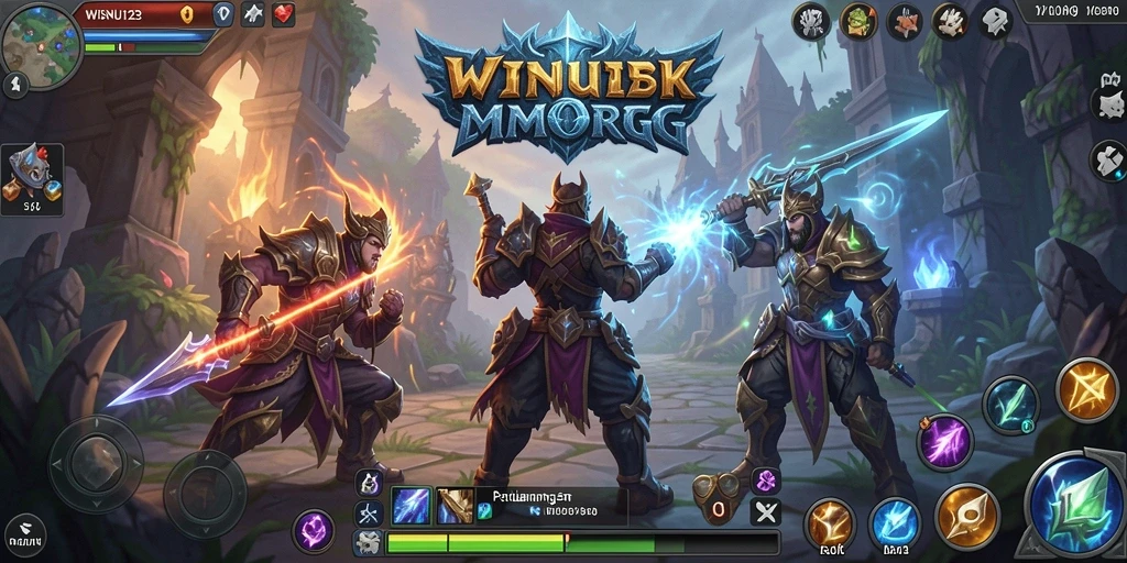 Tangkapan layar WISNU123 menampilkan aksi seru dalam petualangan MMORPG.